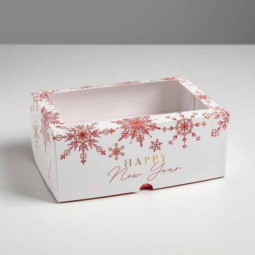 Цена за 5 шт. Коробка для капкейков Let it snow, Новый год, 17×25×10 см