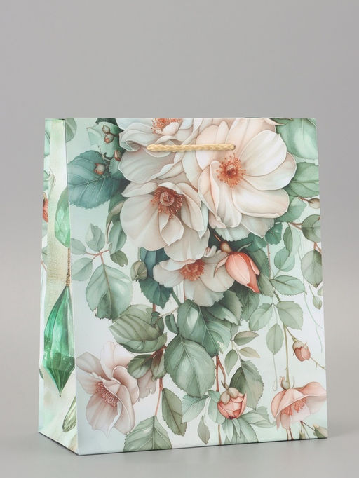 Цена за 2 шт. Пакет подарочный ламинированный «Цветочный рай» 18×22.3×10 см