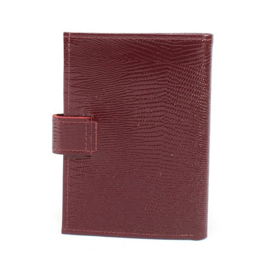 Обложка для авто+паспорт-Croco-ВП-1032 (с хляст, 5 внут карм, двойн стенка) натуральная кожа бордо игуана (78) 265285  фото 2