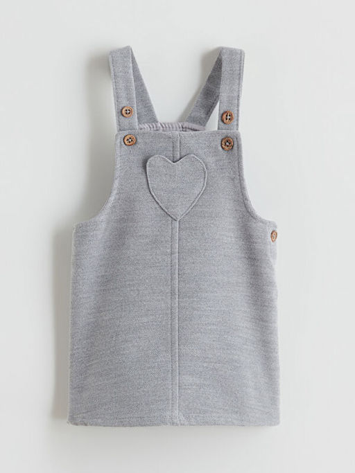 Kalp Detayl? K?z Bebek Salopet Elbise