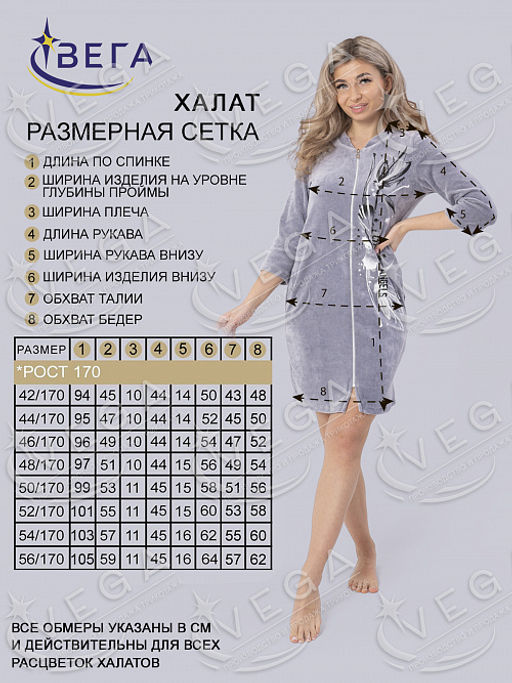 Халат женский 208-1 - Вега фото 13