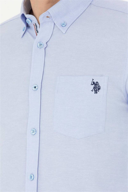 Мужская синяя рубашка с длинным рукавом - U.s. polo assn фото 7