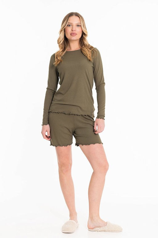 Костюм (футболка+шорты) М32146ВШа Хаки - Елена фото 2