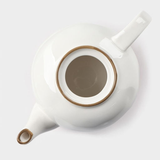 Заварочный чайник Доляна «Космос», 600 мл, фарфор, белый, красный