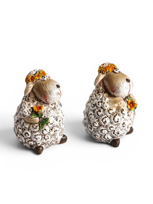 Фигурка «Барашки с венками», набор 2 шт., 5×5×7.5 см