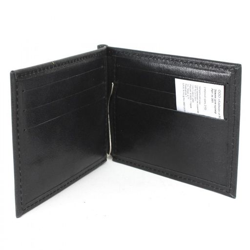 Зажим для купюр Croco-зк-301 (6 карм) натуральная кожа черный крек (210) 231115  фото 3