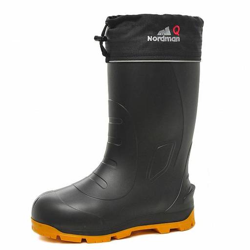 Сапоги Nordman Quaddro с защищенной подошвой ТЭП и флисовым вкладышем до -70С черные с желтым  фото 17