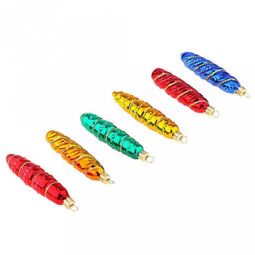 Елочная игрушка фигурка стеклянная Винтаж 9,5см, ручная художественная роспись, подарочная упаковка, набор 6шт (Россия) - Домашняя мода фото 3