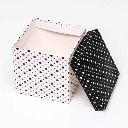 Цена за 12 шт. Коробка Самосборная В крапинку Черная, 15х15х15 см - Simaland фото 4