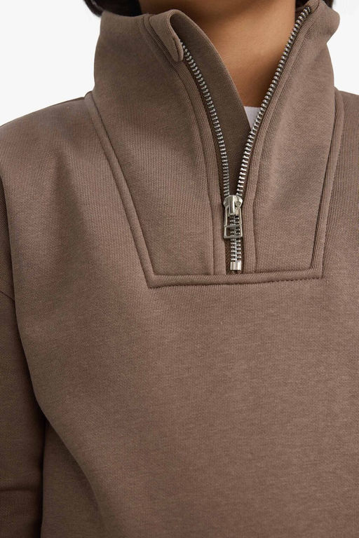 Yar_m Fermuarl_ __i Yumu_ak T_yl_ Sweatshirt Erkek _ocuk - Defacto фото 4