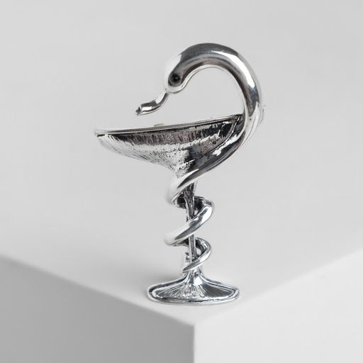 Брошь Змея в геральдике знак, цвет чернёное серебро - Queen fair фото 2