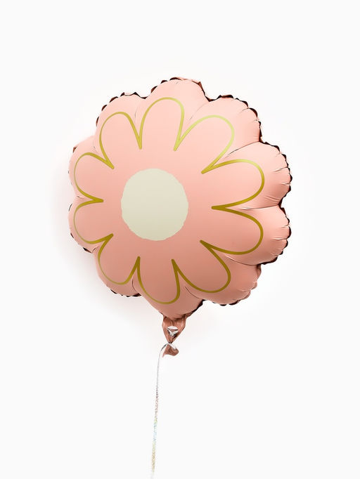 Воздушный шар фольгированный 21" "Ромашка" золотые лепестки, цвет розовый сатин, набор 5 штук   1093