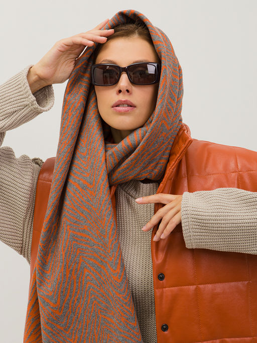 В составе шерсть и кашемир! теплый двусторонний палантин - Tantino фото 6