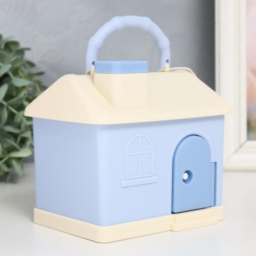 Копилка для денег с замком и ключом «Домик в нежных тонах», наклейки и декор для украшения, пластик, 14×10×13 см, МИКС