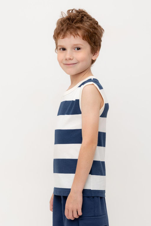 КР 302476/синий,суровый,полоска к566 майка для мал - Crockid фото 4