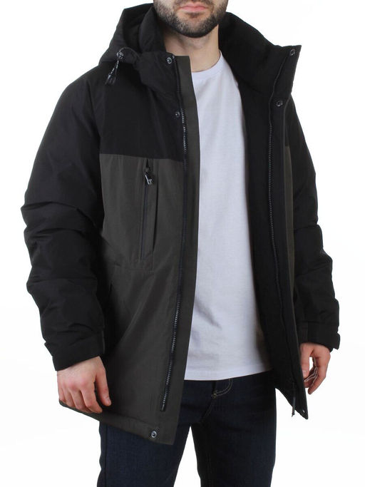 D6594 DK. GREEN/BLACK Куртка мужская зимняя (200 гр. холлофайбер)