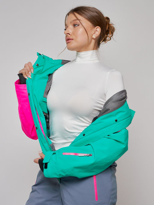 Горнолыжный комбинезон женский зимний зеленого цвета 2327Z - Chunmai фото 27