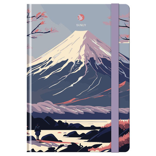 Ежедневник BG недатир. А5 128л. "Горный пейзаж" (Ен5_7БЦ128_лм_тф_р 12386) на резинке, тв.обл., матовая ламинация, тиснение фольгой