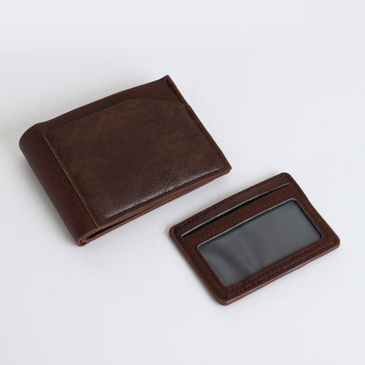 Портмоне мужское без застёжки, коричневое