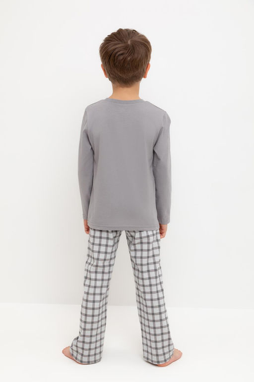 К 1600/холодный серый,клетка пижама для мал