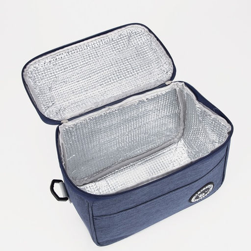 Термосумка на молнии 5.7 л, длинный ремень, цвет синий - Simaland фото 3