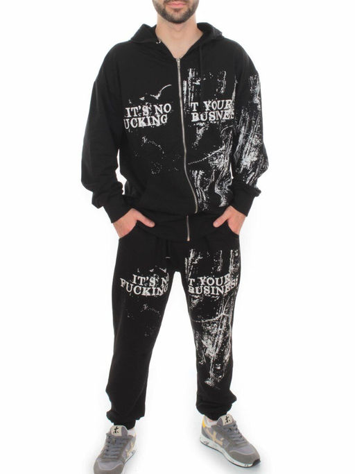 2630/7349 BLACK Костюм спортивный мужской (75% хлопок, 20% полиэстер, 5% спандекс) - Fashion фото 2
