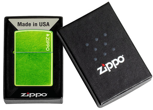 Зажигалка ZIPPO Логотип с кислотным зеленым покрытием | Lurid 24513ZL  фото 9