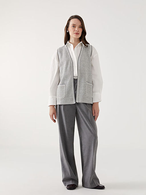 V Yaka Ekose Kad?n Yelek