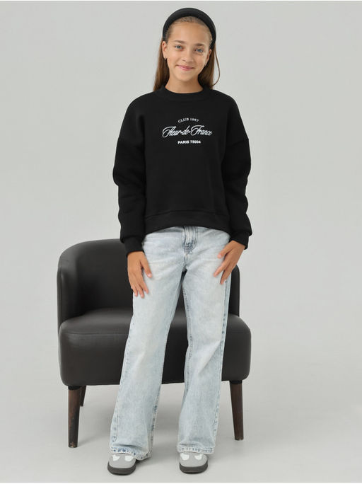 Свитшот Начес Клуб Черный Девочка - София фото 8