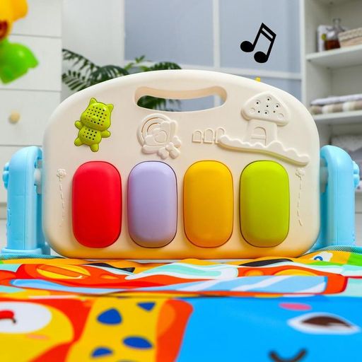 Развивающий коврик Жирафик, с пианино, голубой - Simaland фото 4