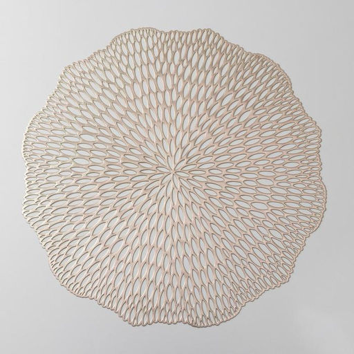 Набор салфеток сервировочных на стол Доляна Мэри, d=38 см, 4 шт, цвет золотой  фото 6