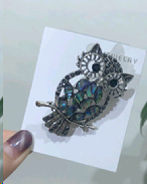 Брошь Сова 5 см / GM306 /уп 24/ серебро