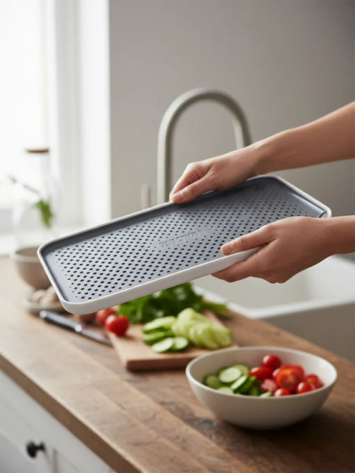 Поднос-сушилка Smart бело серый