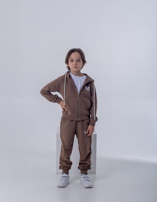058П Детский костюм на молнии, беж