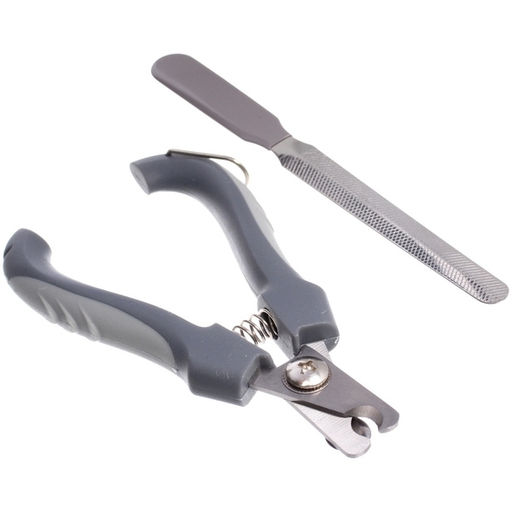 Цена за 2 шт. Набор для груминга "Ухоженный Бро", когтерез и пилка, цвет серый (блистер U)