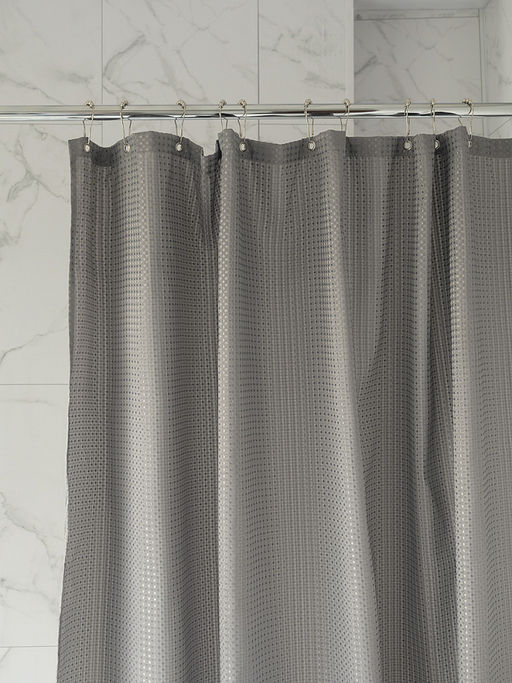 Шторка для ванной 180x200 серый полиэстер - Denastia фото 6