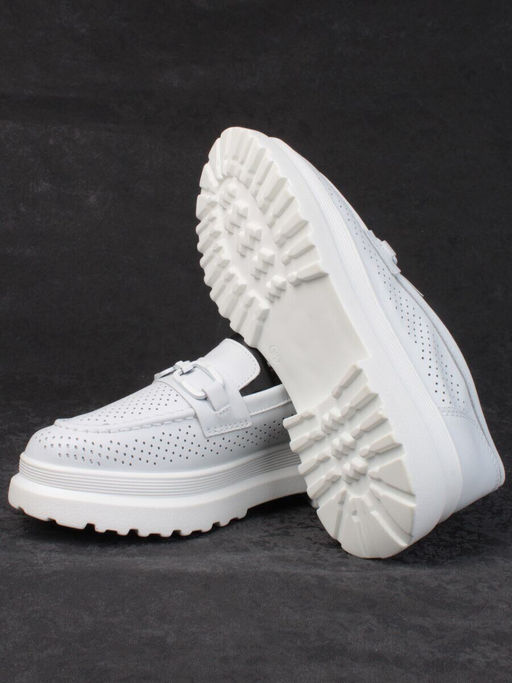 03-PDD190-2 WHITE Полуботинки женские (натуральная кожа)