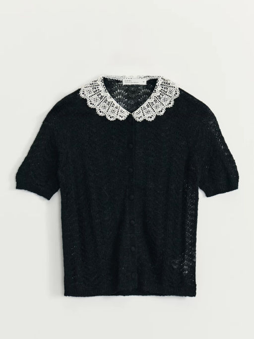 Ажурный джемпер с кружевным воротником / Zarina