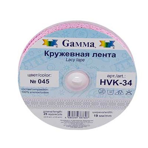 Gamma кружевная лента 17 - 19 мм HVK-34 в рулоне 22.8 м 0.5 СК/Распродажа