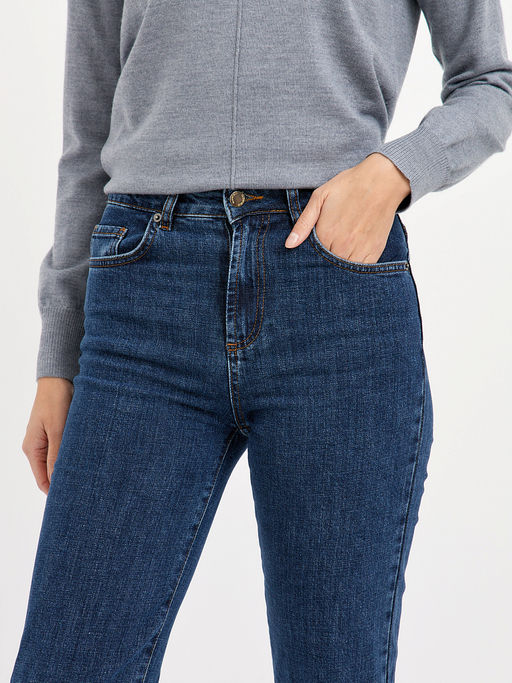 женские брюки клеш в синем цвете - Glenfield фото 4