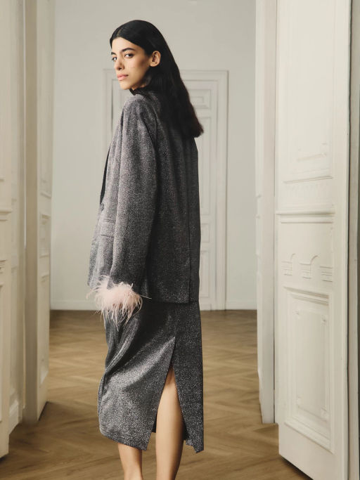 Юбка миди с блестками / Zarina