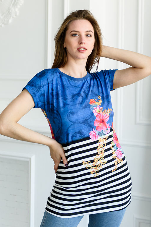 Туника женская из вискозы Гера синий