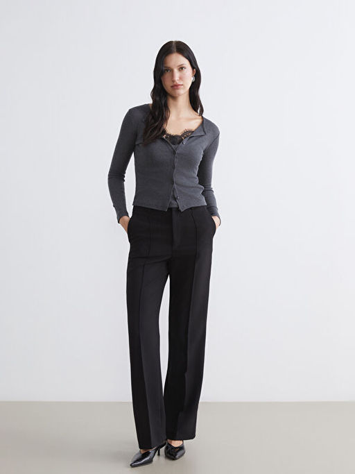 Bisiklet Yaka Dantel Detayl? Kad?n Body