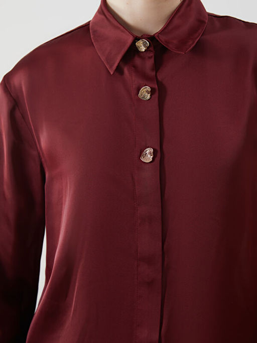 Loose Fit Saten Kad?n G?mlek Tunik