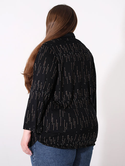 Черная рубашка женская больших размеров - Almond фото 3