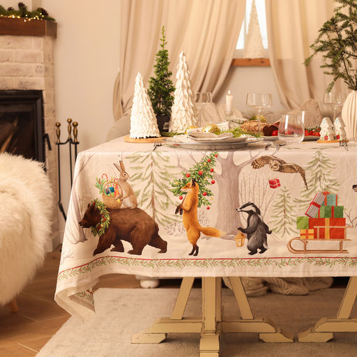 Набор новогодний Новогоднее чудо: скатерть 150?180 см 3 см с ВГМО, салфетка 40?40 см-8 шт., 100% хлопок