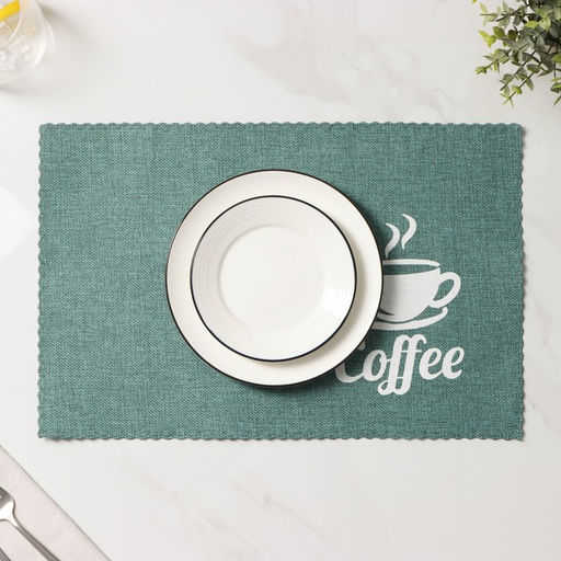 Салфетки сервировочные на стол Доляна Coffee, 4 шт., 44×29 см, бирюзовые