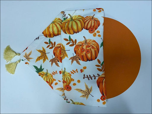 Дорожка на стол + 6 подтарелочников принт Тыква цвет оранжевый