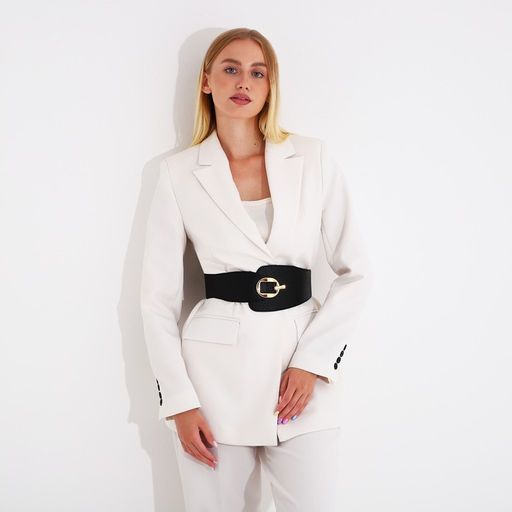 Ремень женский, ширина 6-10 см, на резинке, пряжка металл, цвет чёрный - Simaland фото 4