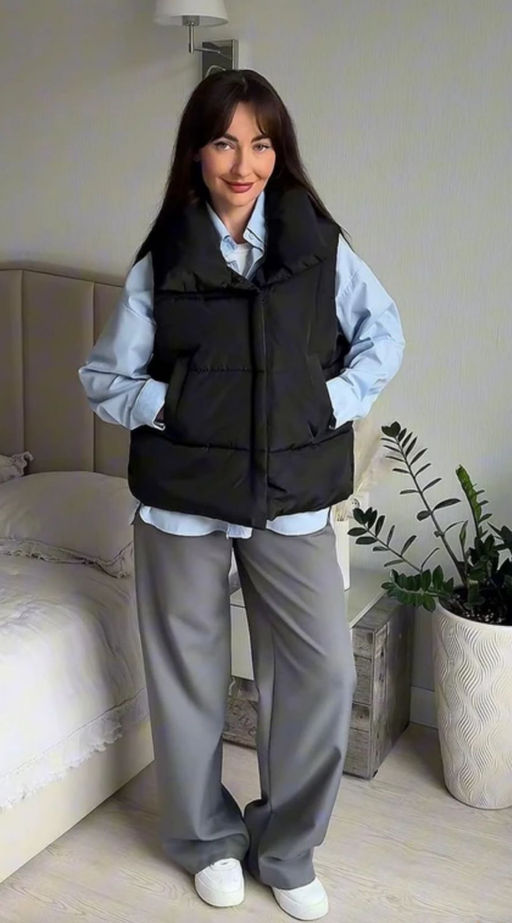 K13029 Жилет синтепоновый КОРИЧНЕВЫЙ - Brand фото 4